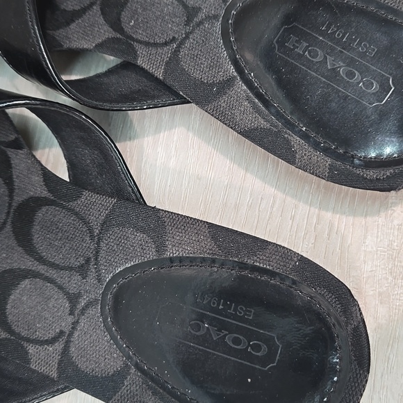 Coach Women's Suki Logo Signature Thong T Strap Slide Sandals Shoes Sz 7B - Picture 6 of 10